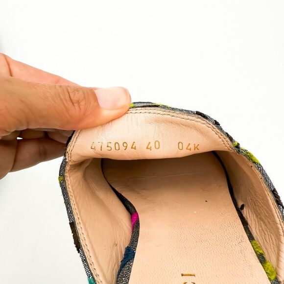 Gucci Princetown Horsebit Lurex Velvet Loafer Mules GG EU 40 US 10 - Picture 10 of 11